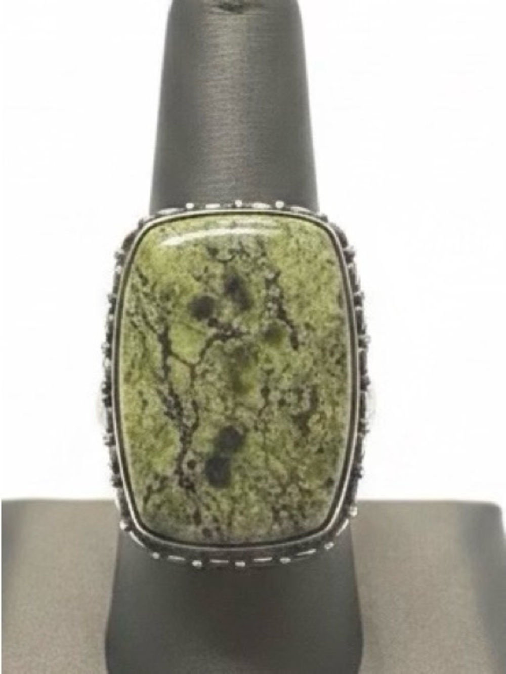 Sajen 925 Green Jasper Statement Ring     Size 8